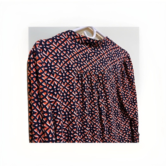 Button Down Woman Blouse 3/4 Sleeve Geometric V-neck Size XL by Roz & Ali - Picture 5 of 9